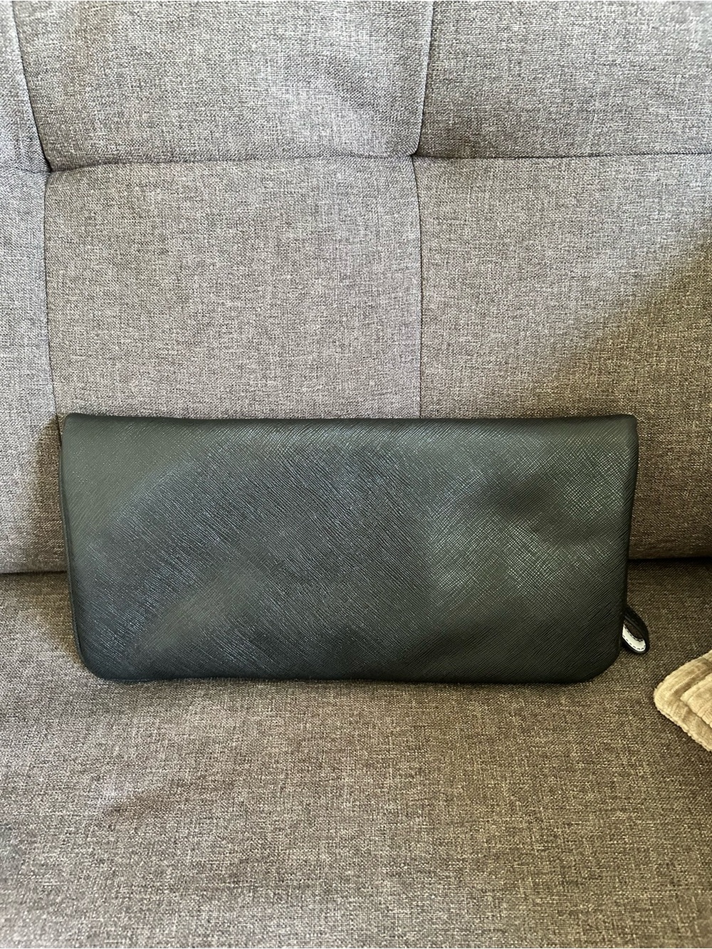 Black and White Wristlet Clutch with Gold Accent - Picture 3 of 4